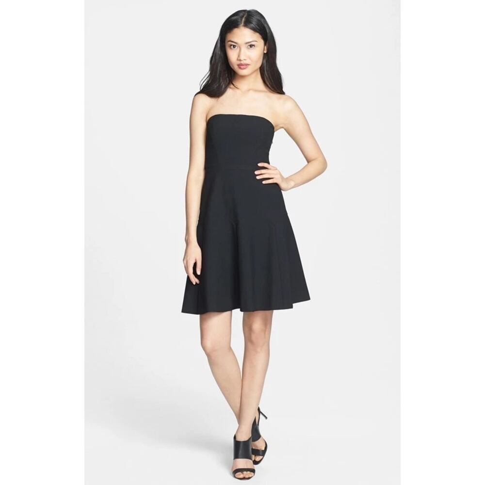 Diane Von Furstenberg Amira Strapless A-Line Mini Dress Black Womens Size 2